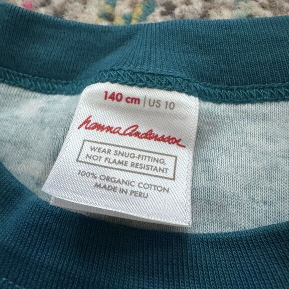 Hanna Andersson 100% Organic Cotton Christmas Santa Sleigh Pajamas US 10 140 cm - Picture 3 of 7